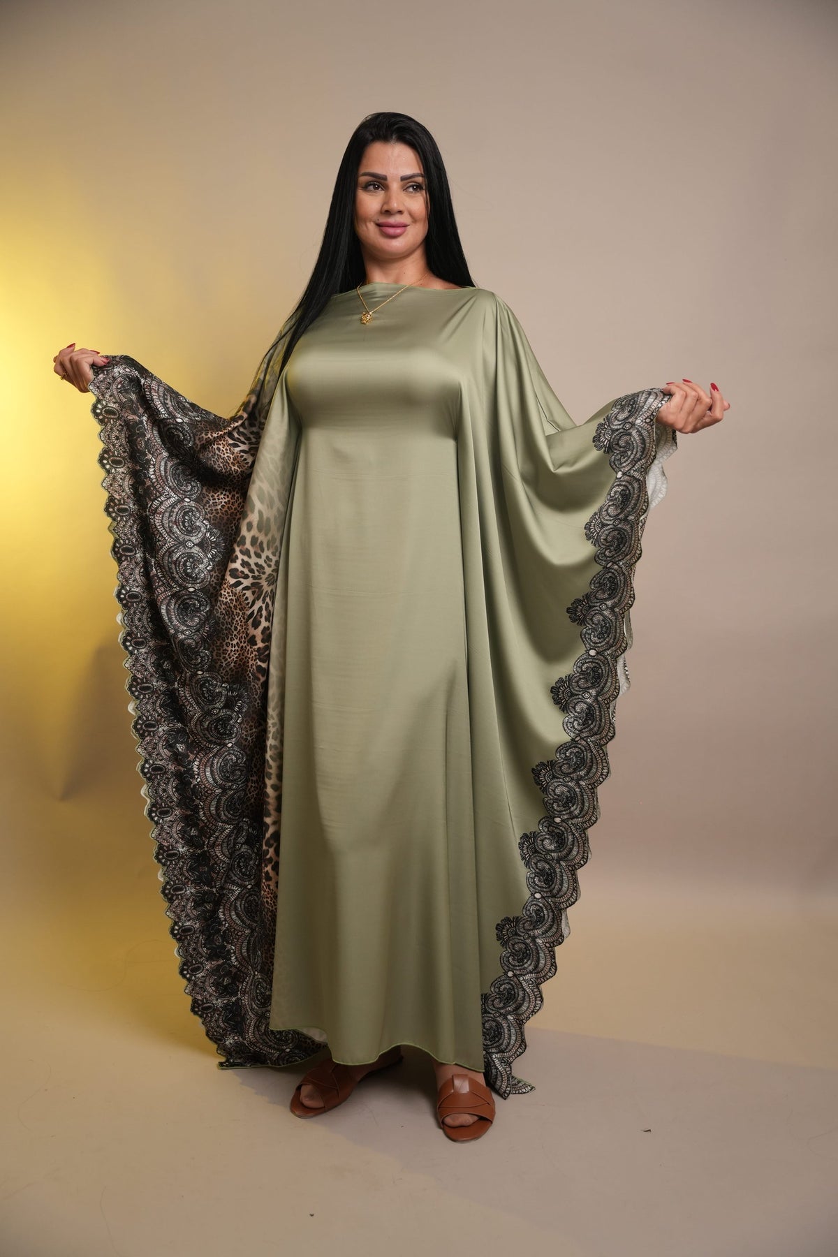 Amaris – Olive Butterfly Dress – RM Collection Dubai (3)