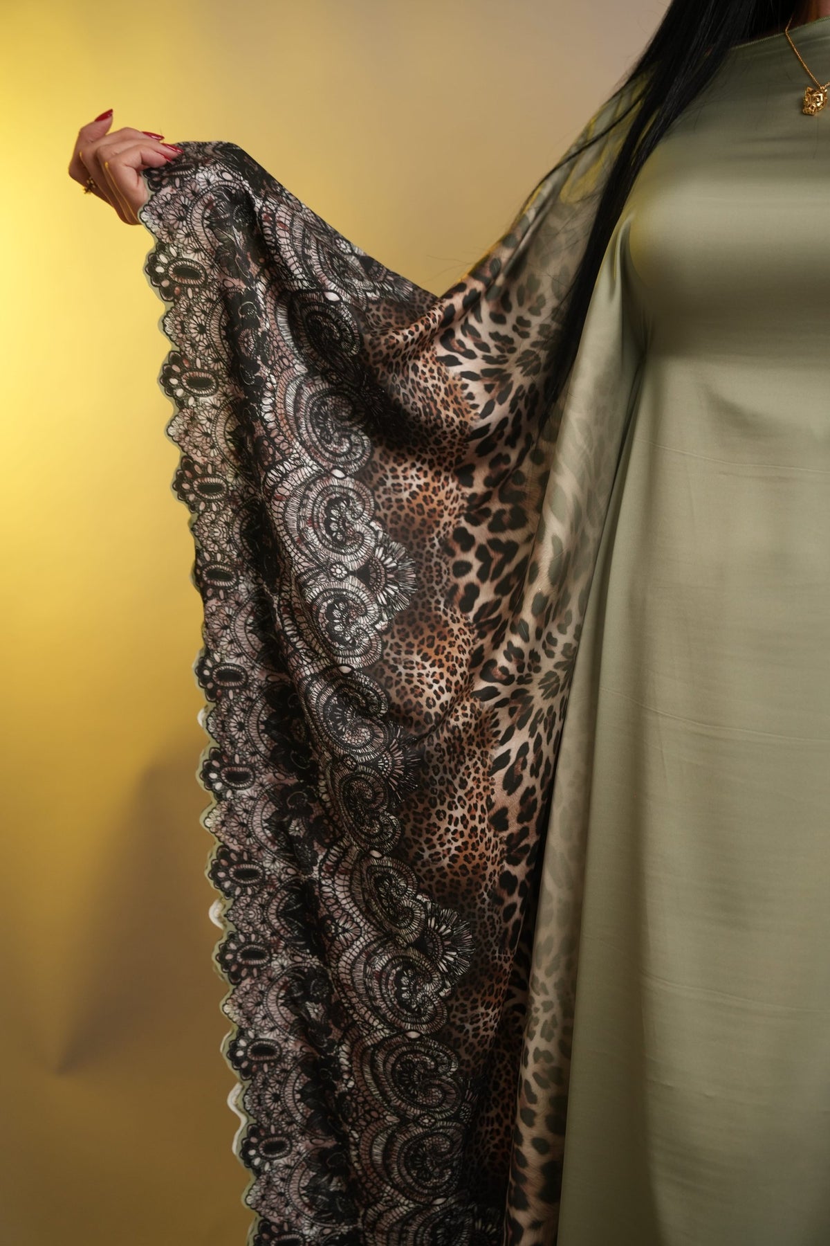 Amaris – Olive Butterfly Dress – RM Collection Dubai (4)